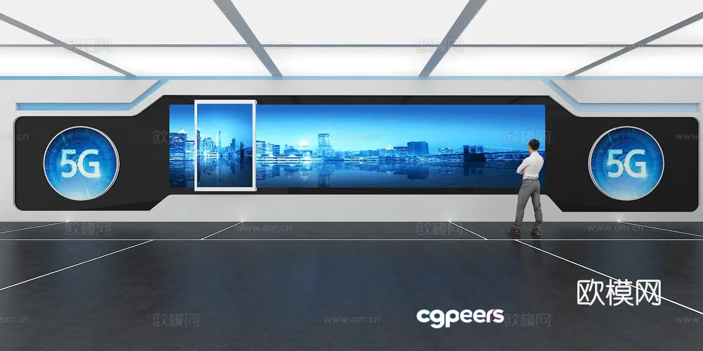 Cultural wall Corporate culture wall Display wall Sliding screen Exhibition hall Campus culture Corridor 3D model