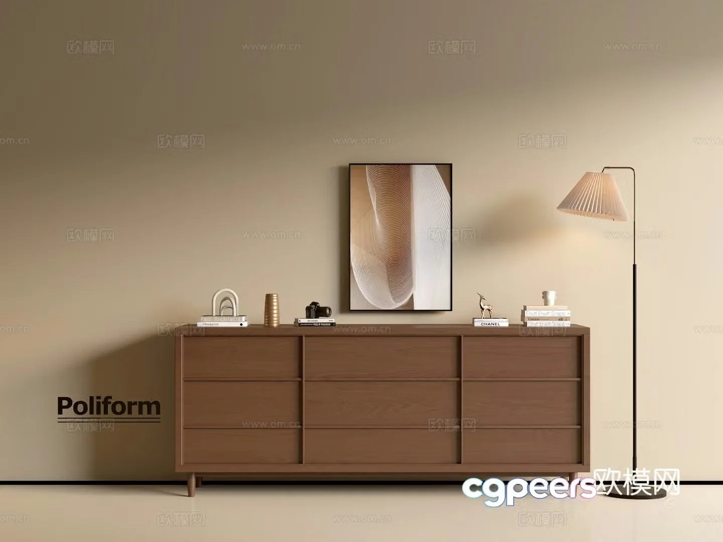 Modern wood grain cabinet ins wind minimalist wind cabinet whole cabinet sideboard balcony cabinet storage 3D model