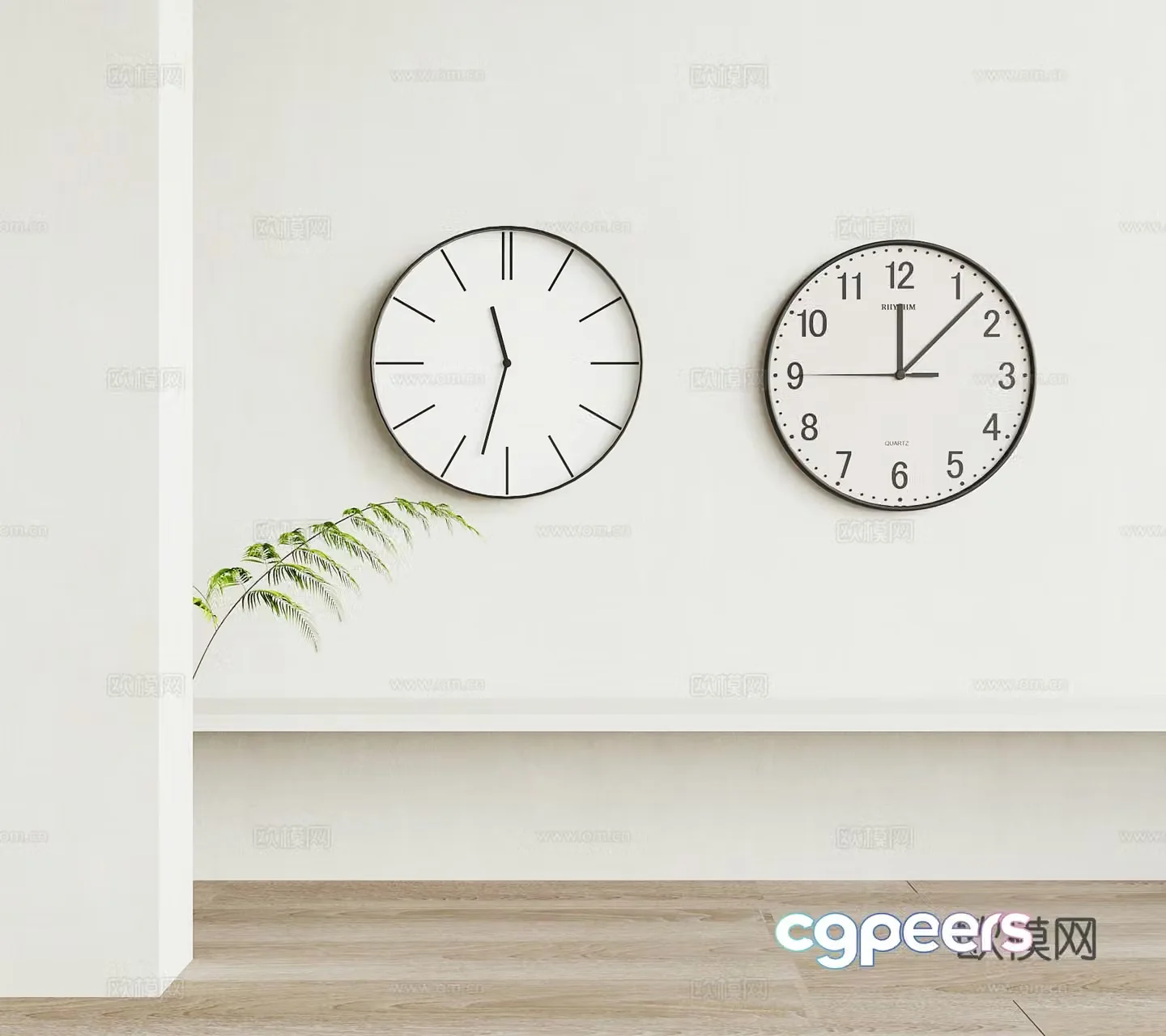 Modern clock wall clock 3d model