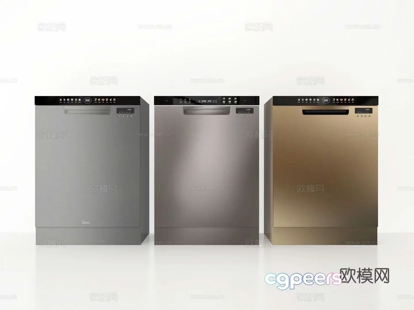 Kitchen appliances dishwasher 3d model