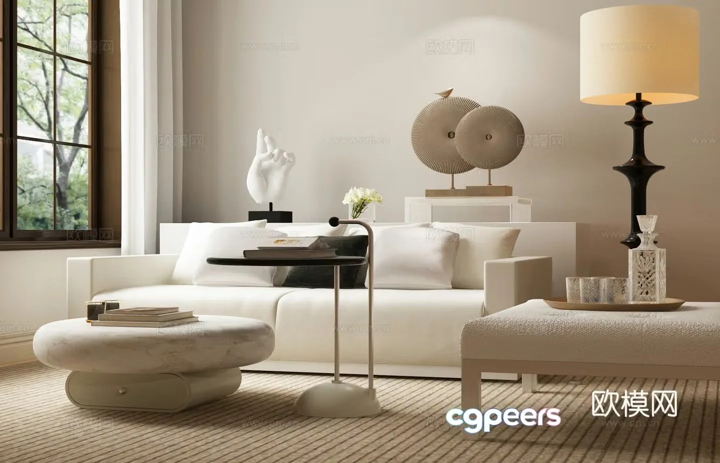 Modern sofa combination Modern Italian sofa combination Modern cream style sofa combination 3d model