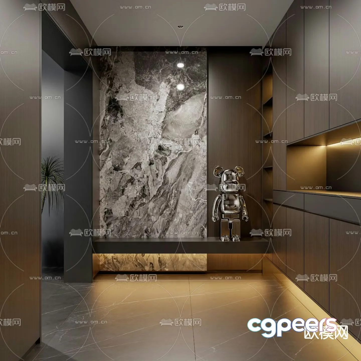 Entrance shoe cabinet 3D model