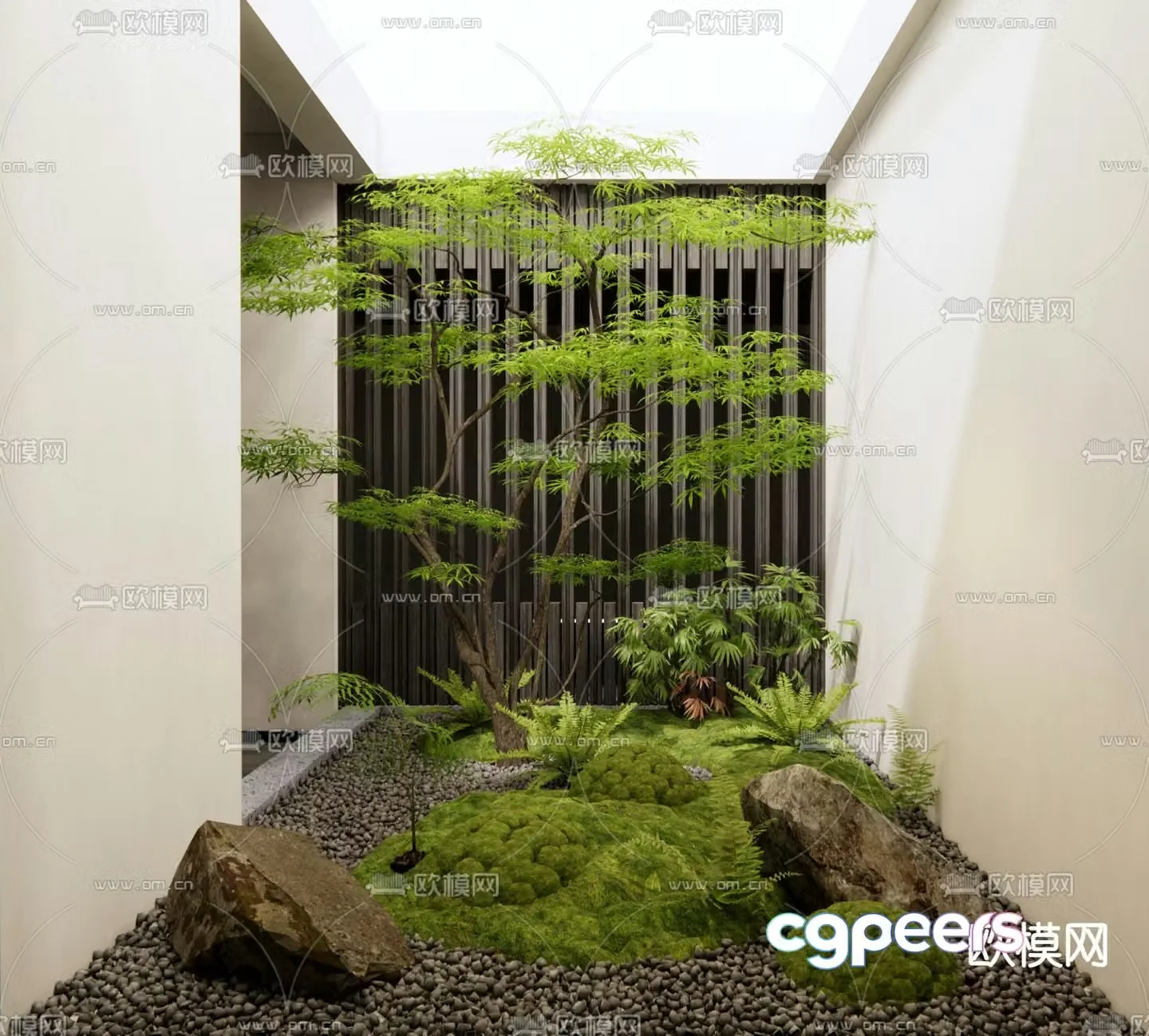 Indoor landscape landscaping courtyard sketch 3d model