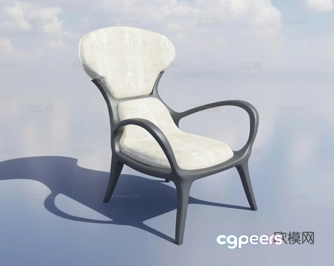 New Chinese style armchair dining chair solid wood chair 3d model