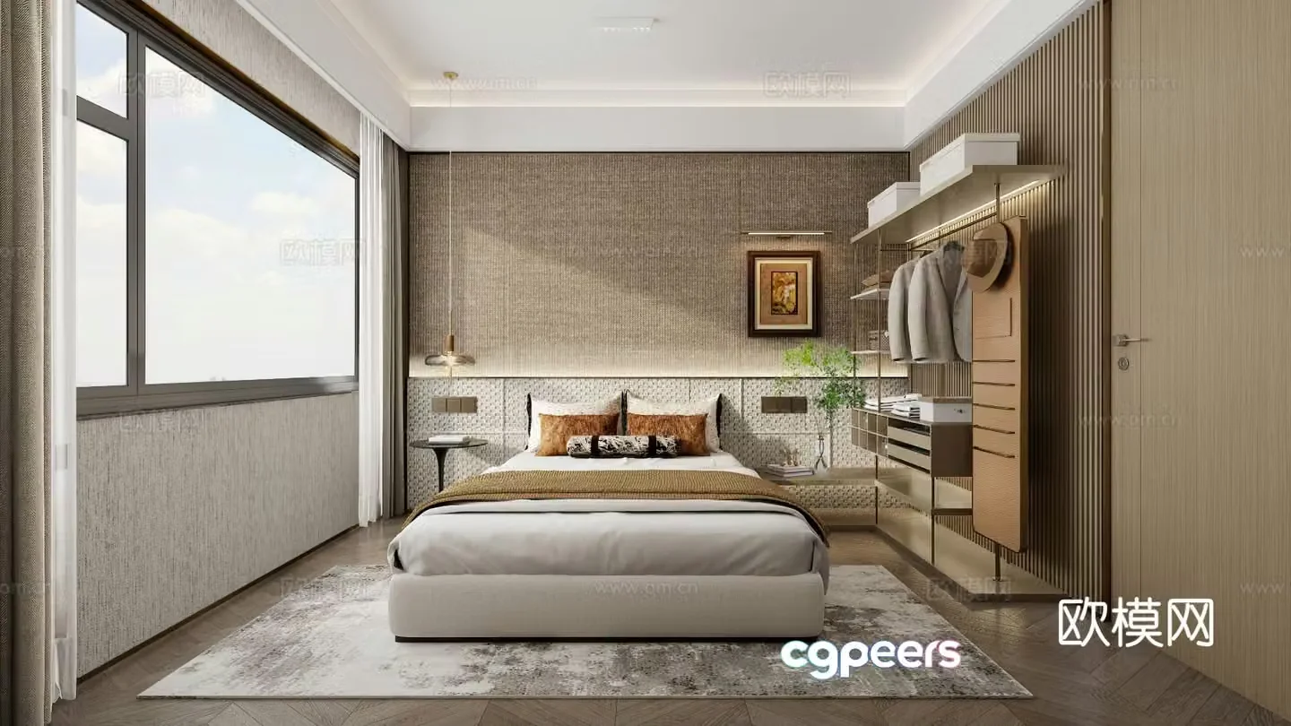 Modern bedroom master bedroom 3d model
