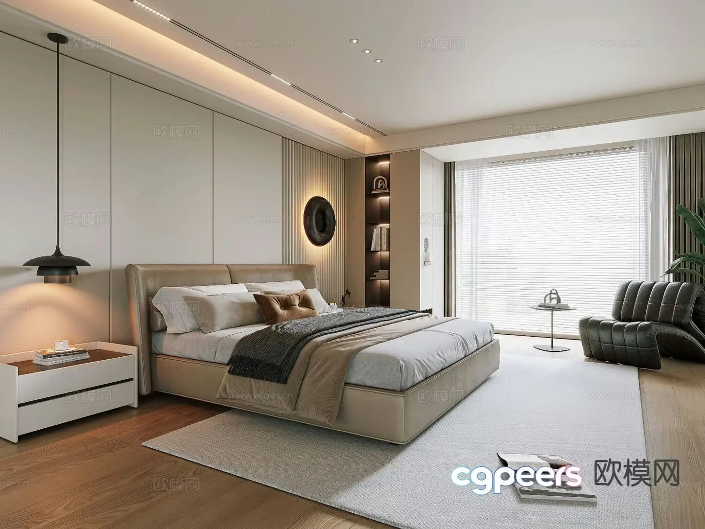 Modern bedroom master bedroom 3d model