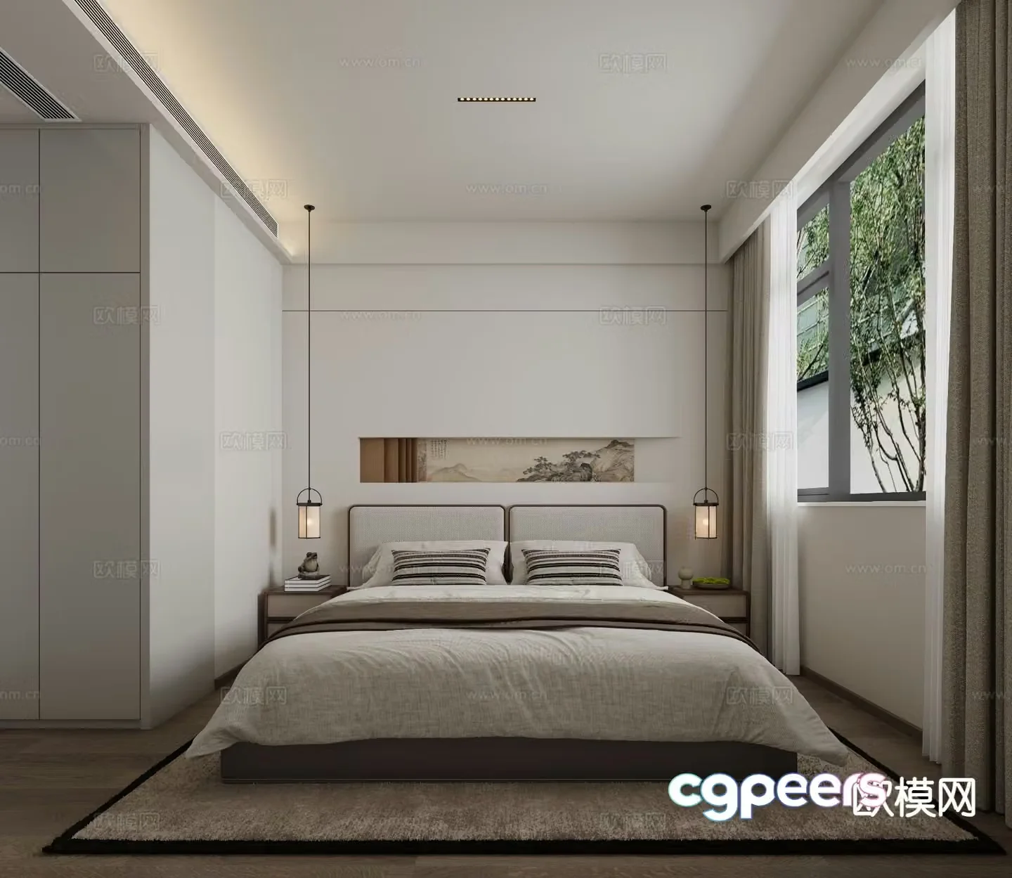 New Chinese style bedroom master bedroom 3d model
