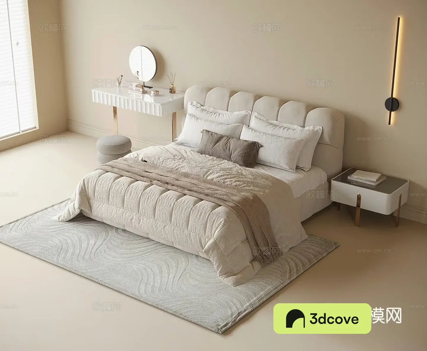 Cream style double bed