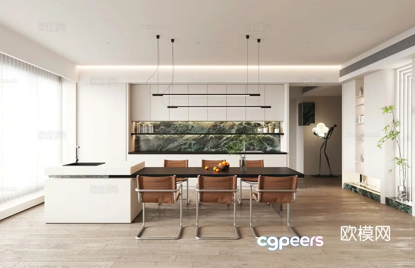 Modern restaurant 3d model