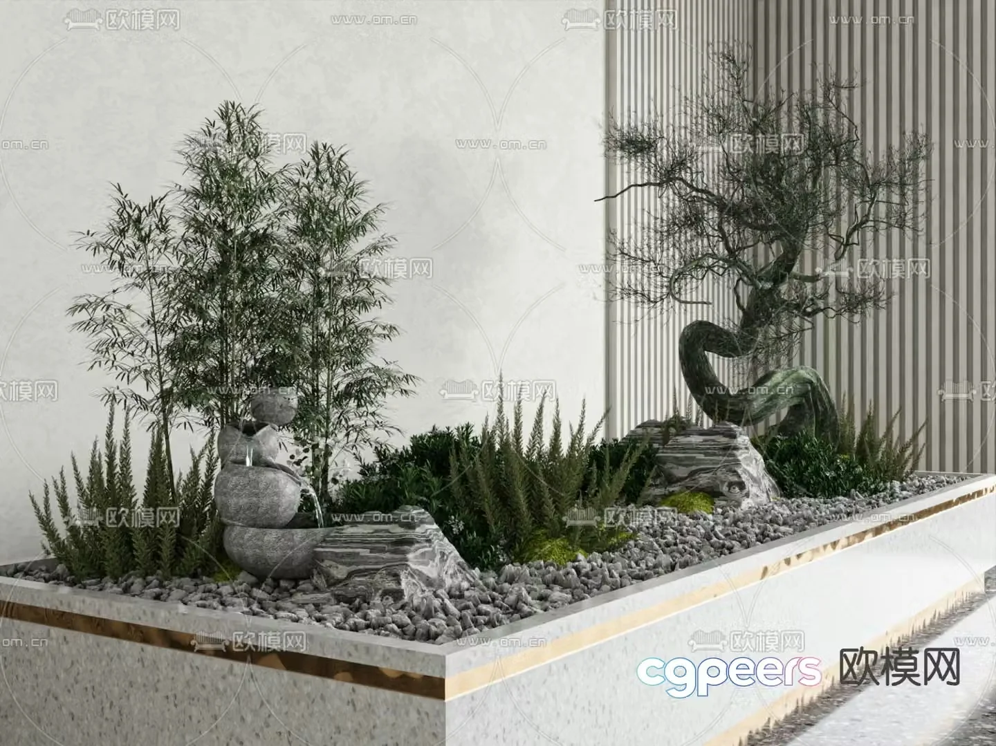 Green plant landscaping landscape sketch plant pile 3D model