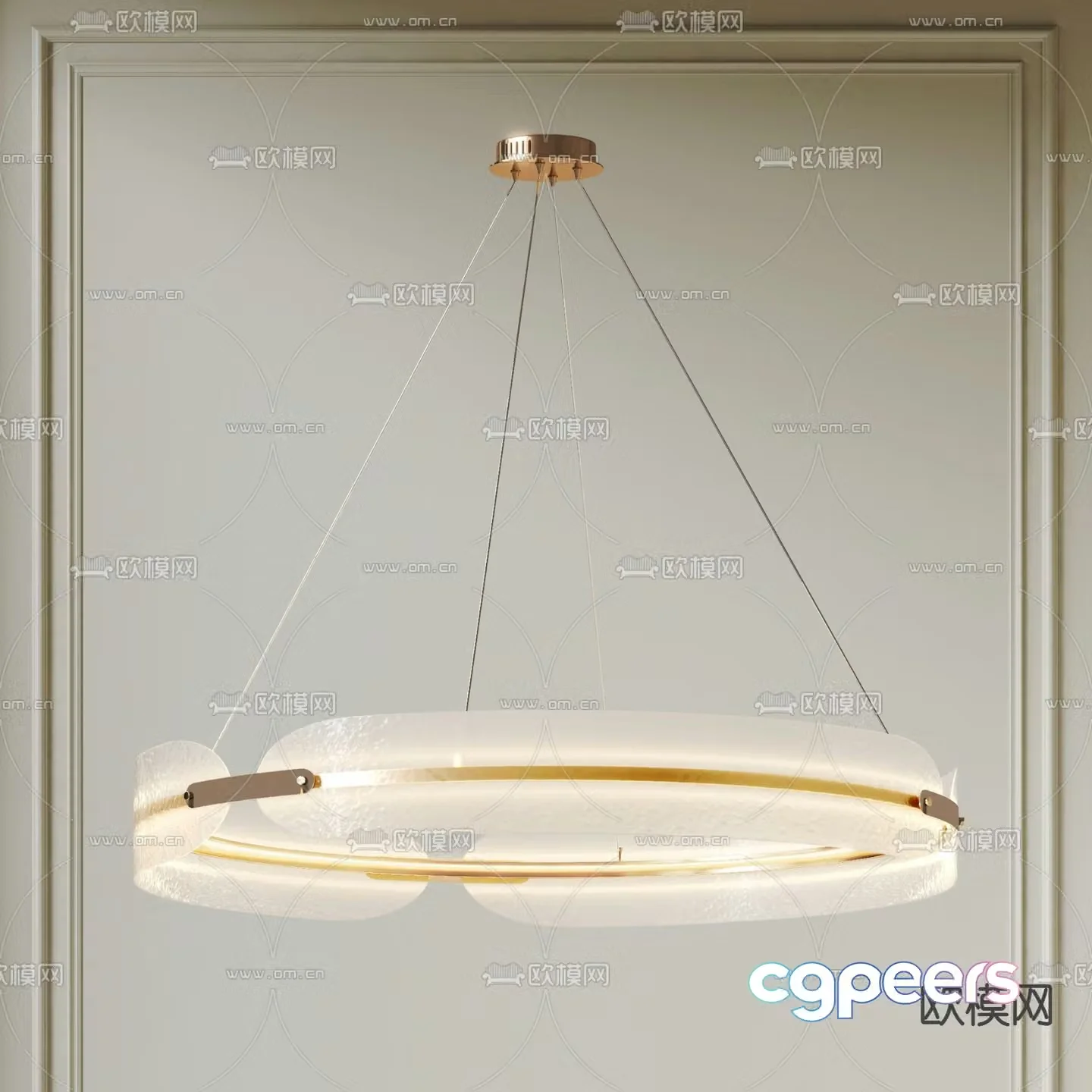 Ring chandelier glass chandelier 3d model