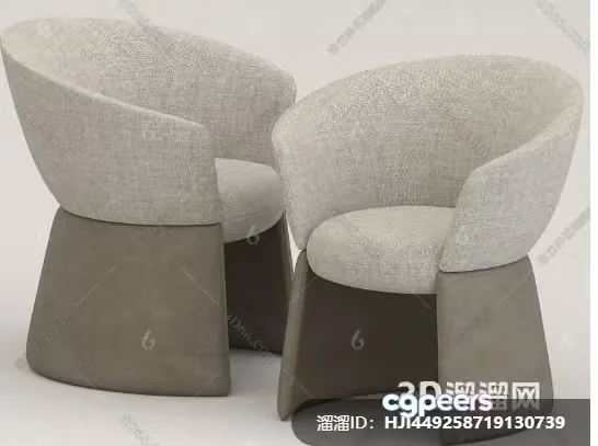 Two Beige Chairs 3D Model – 13148 – VRAY Render
