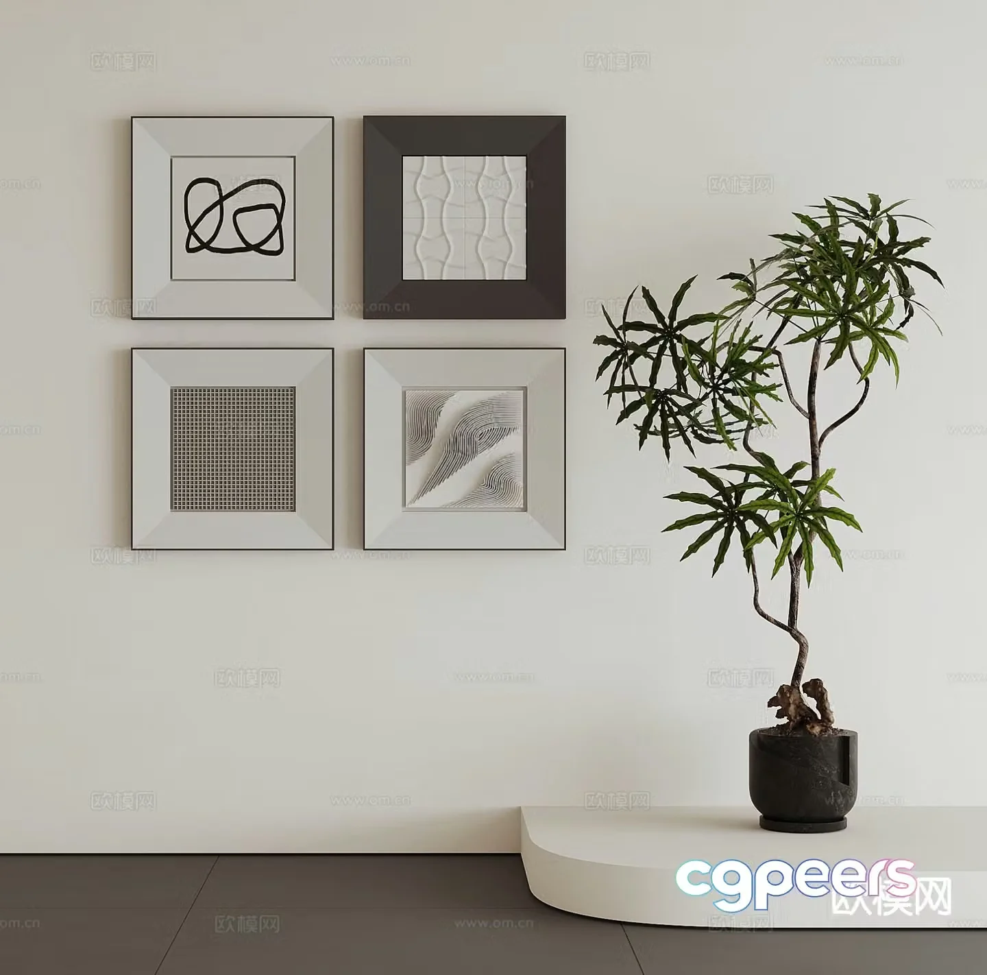 Decorative painting art painting hanging painting 3d model