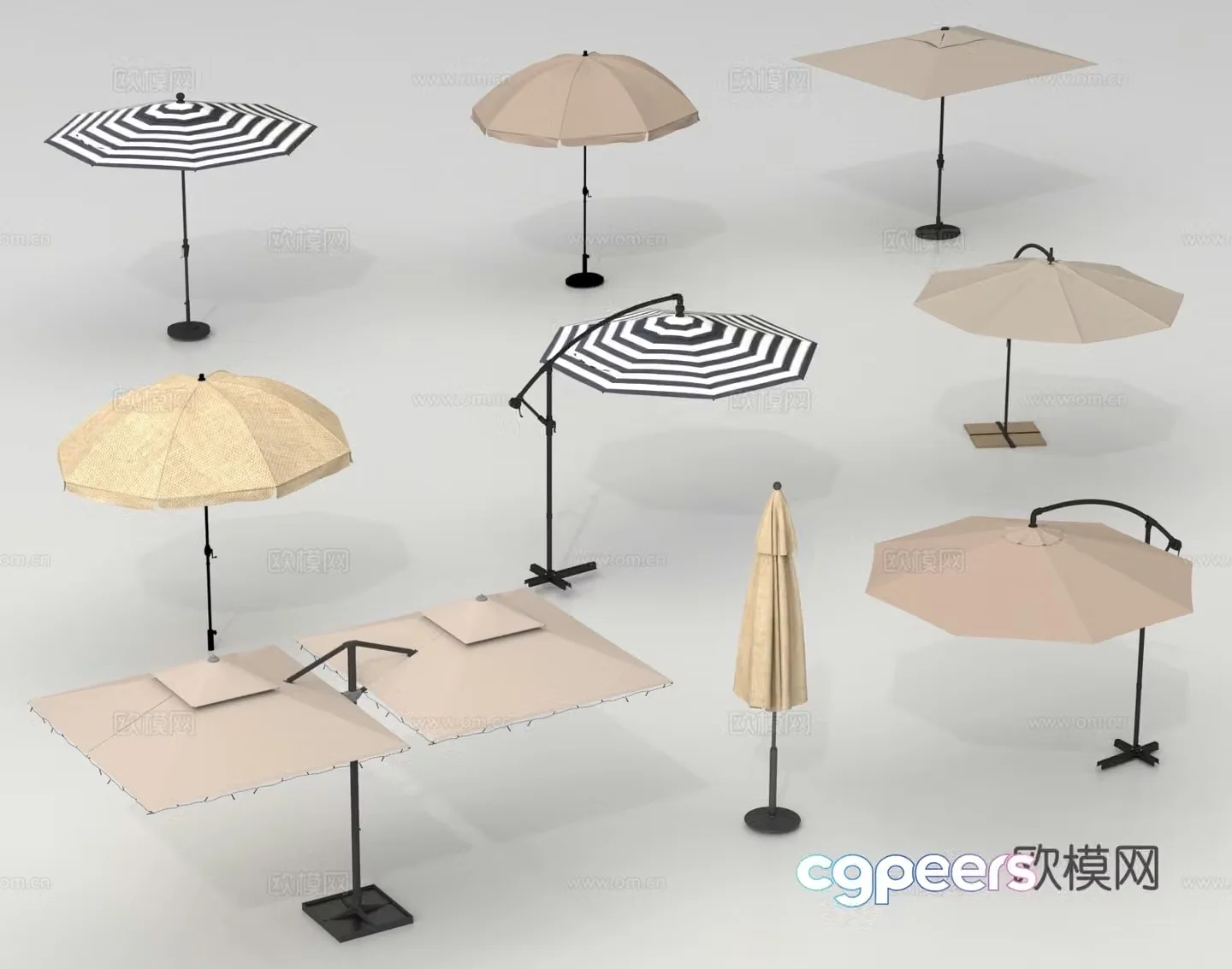 Floor umbrella parasol 3d model