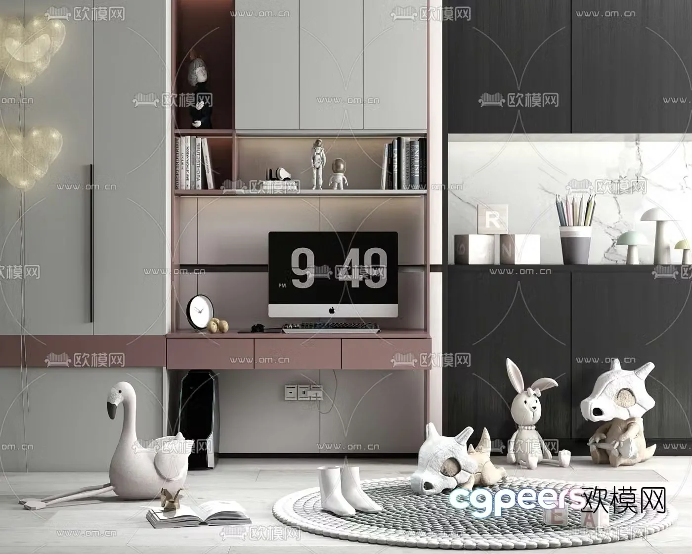 Modern all-in-one children’s cabinet toys 3d model