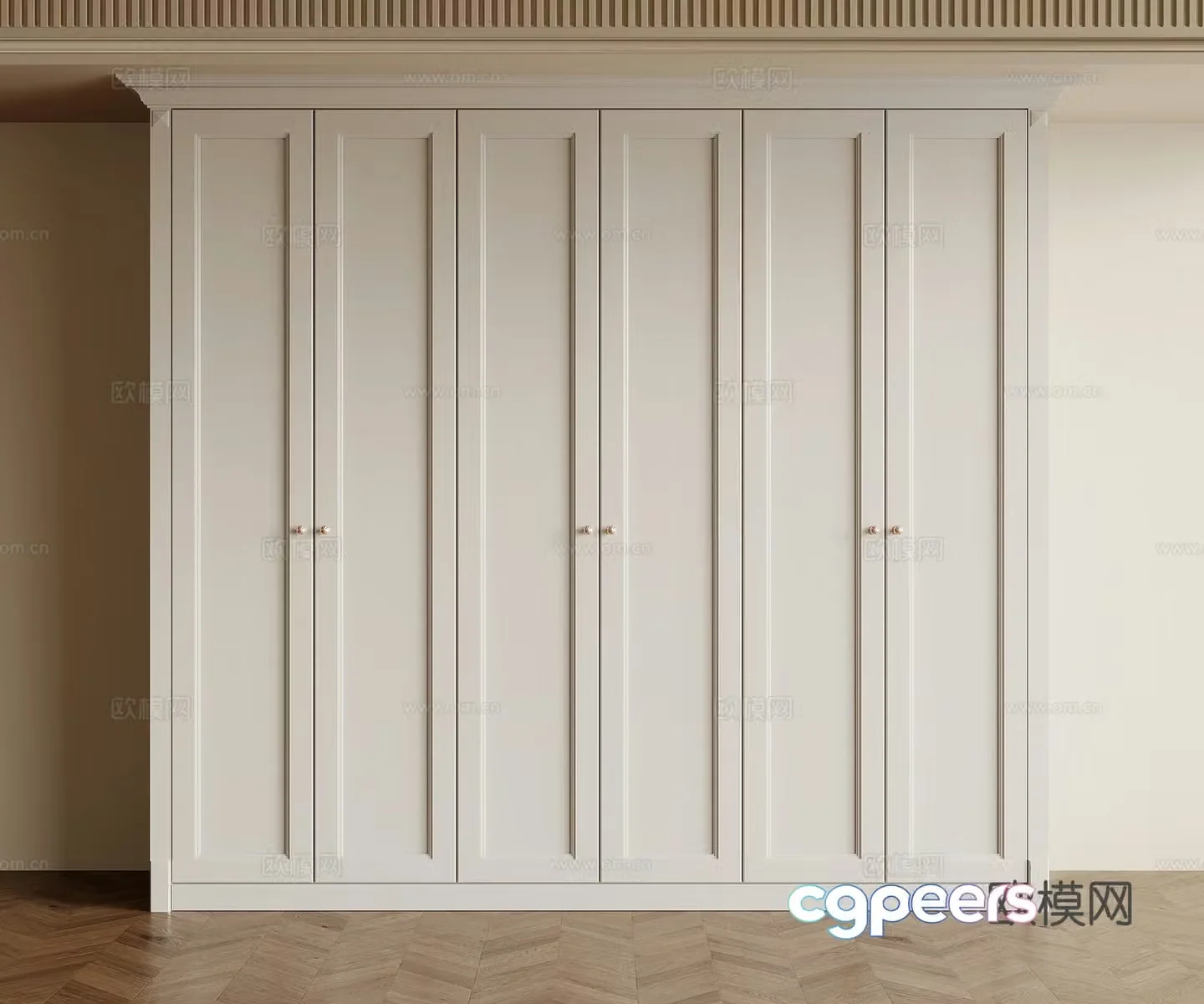 Wardrobe French Cream Trench Wardrobe 3d Model