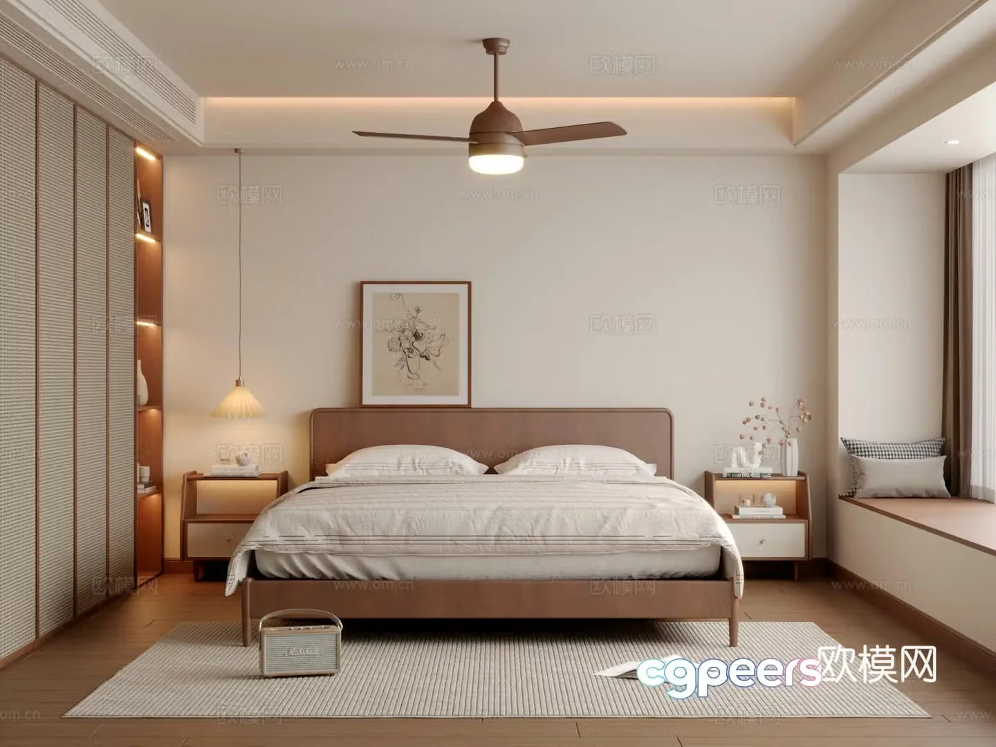 Middle-aged bedroom 3d model