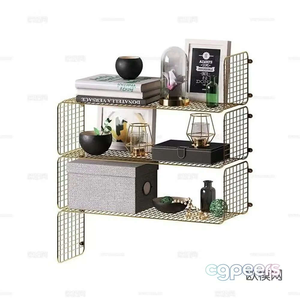 Decorative rack storage rack 3d model