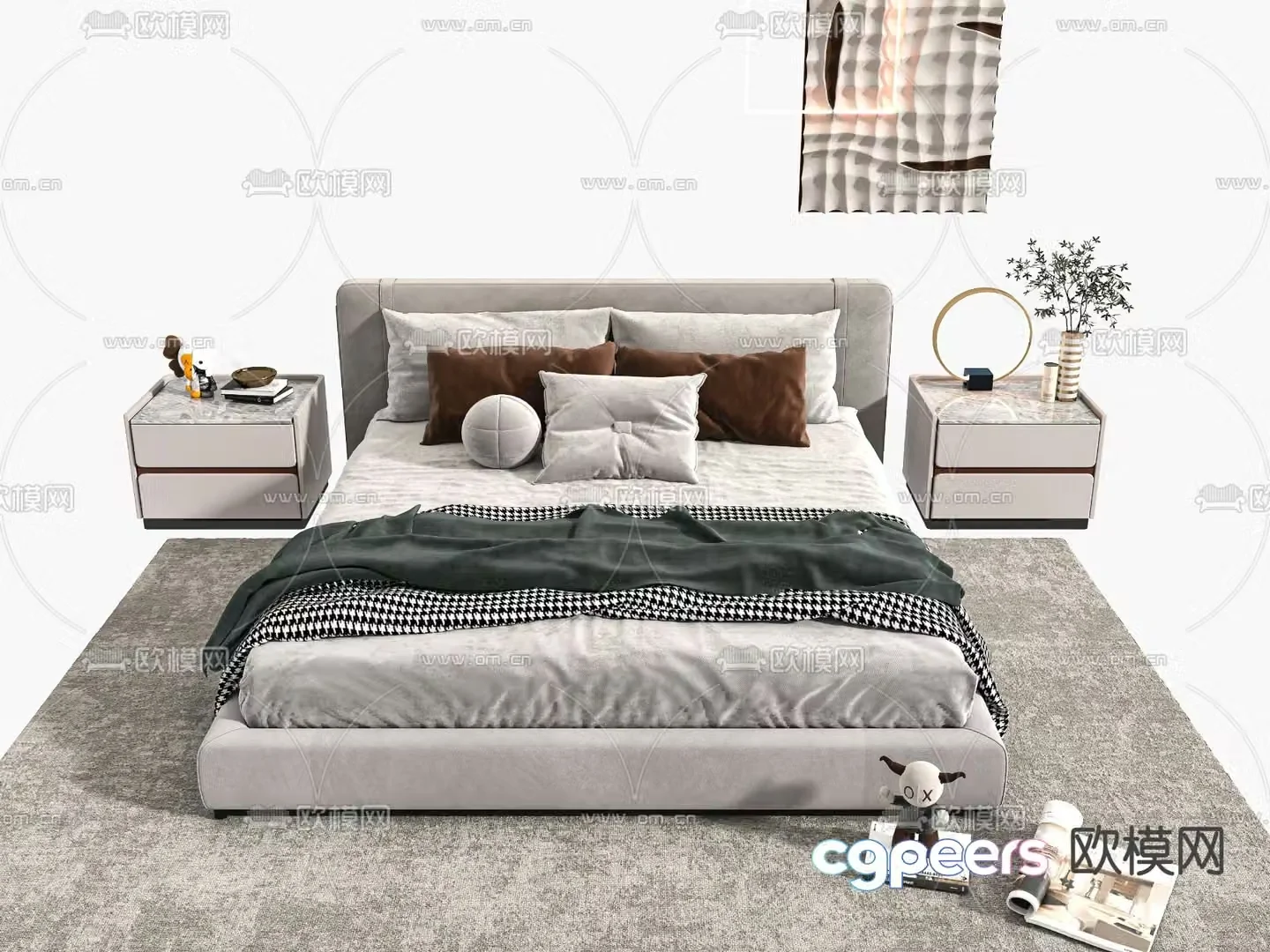 Double bed 3d model