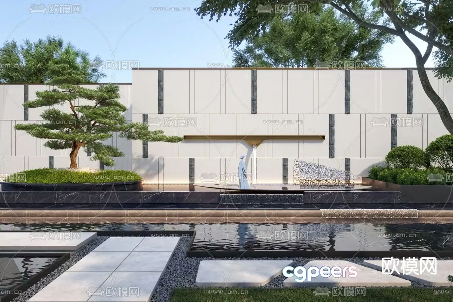 Garden water feature 3d model