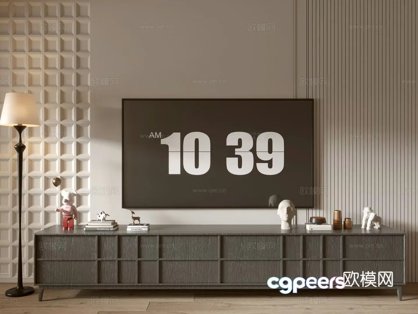 Modern black wood grain TV cabinet sideboard balcony cabinet storage cabinet entrance entrance entrance cabinet 3d model