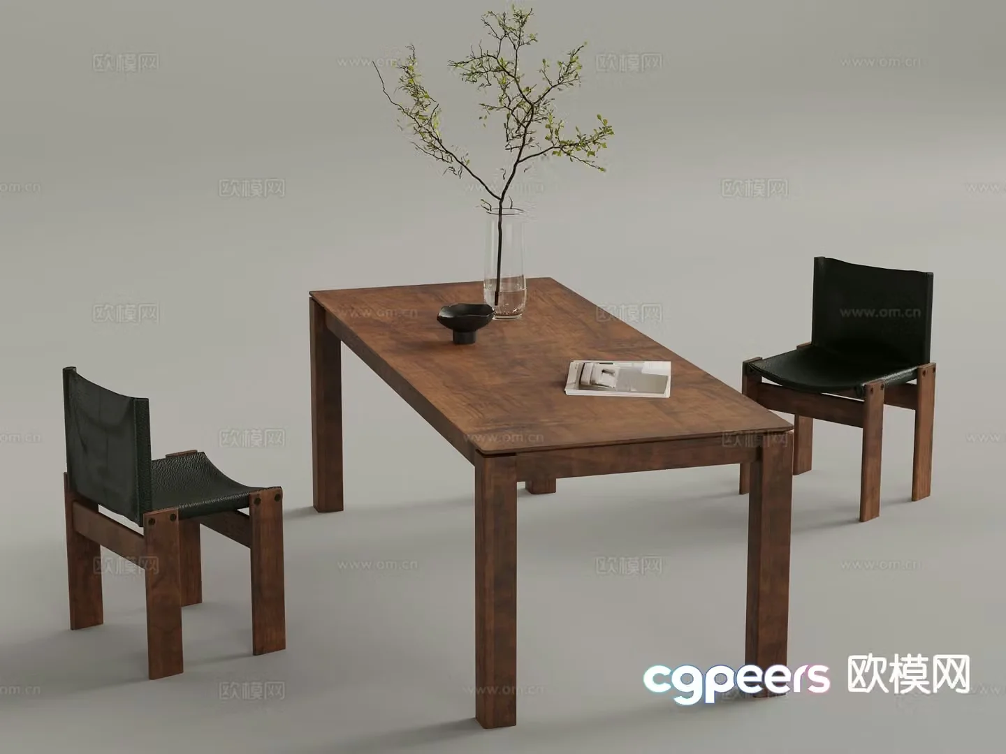 Medieval dining table 3d model