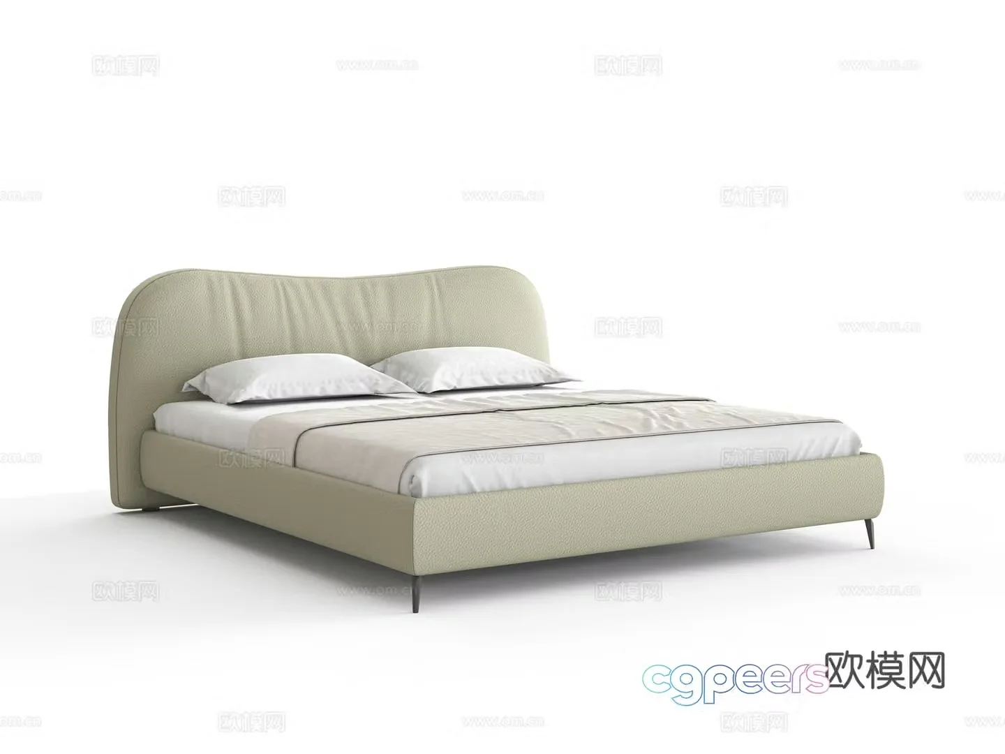 Double bed 3d model
