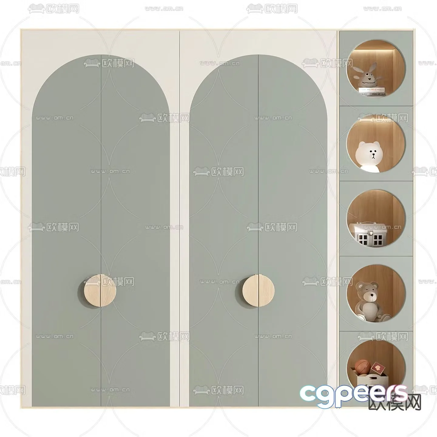 Children’s wardrobe storage cabinet 3d model