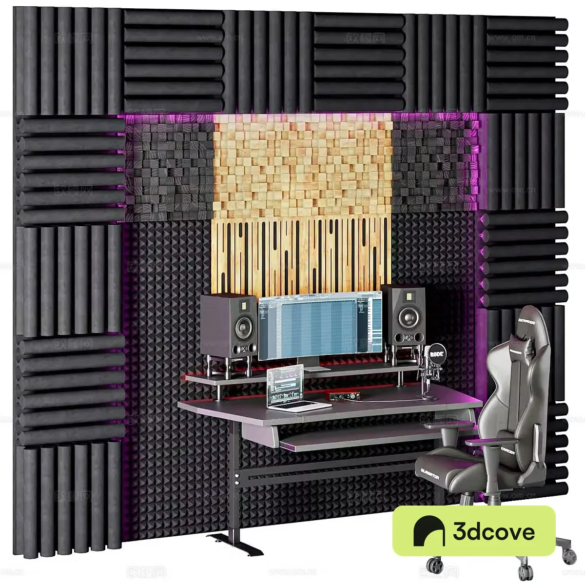 Modern e-sports room computer desk and chair music studio