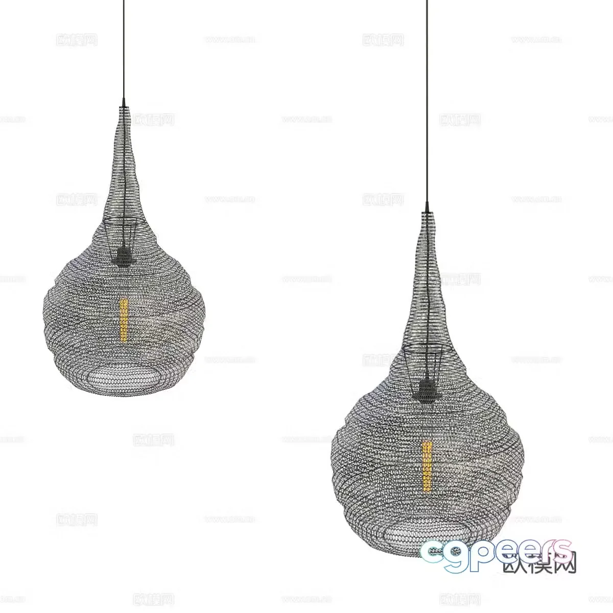Modern simple small chandelier 3d model
