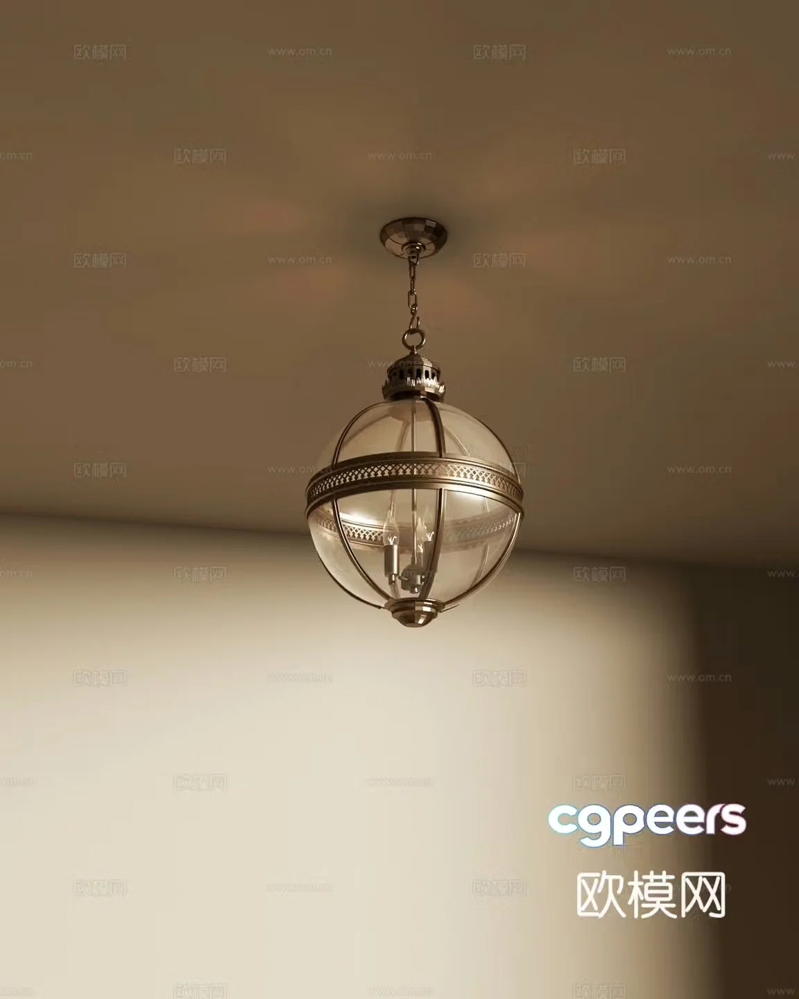French retro style chandelier glass chandelier decorative chandelier 3d model