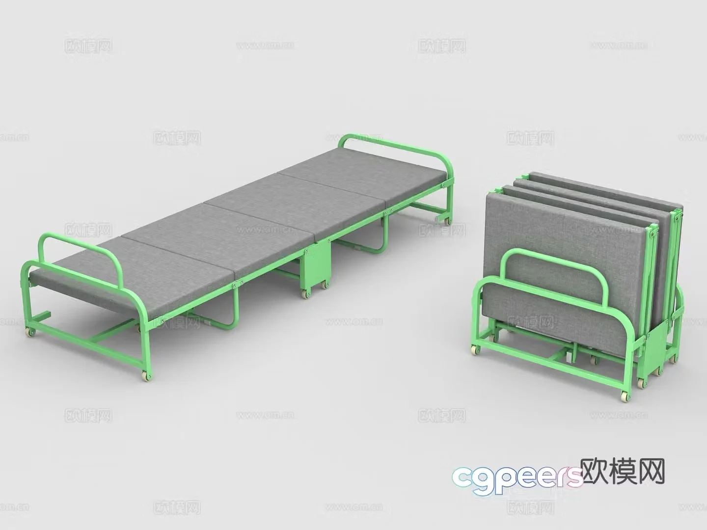 Folding bed Lunch bed Accompanying bed 3D model