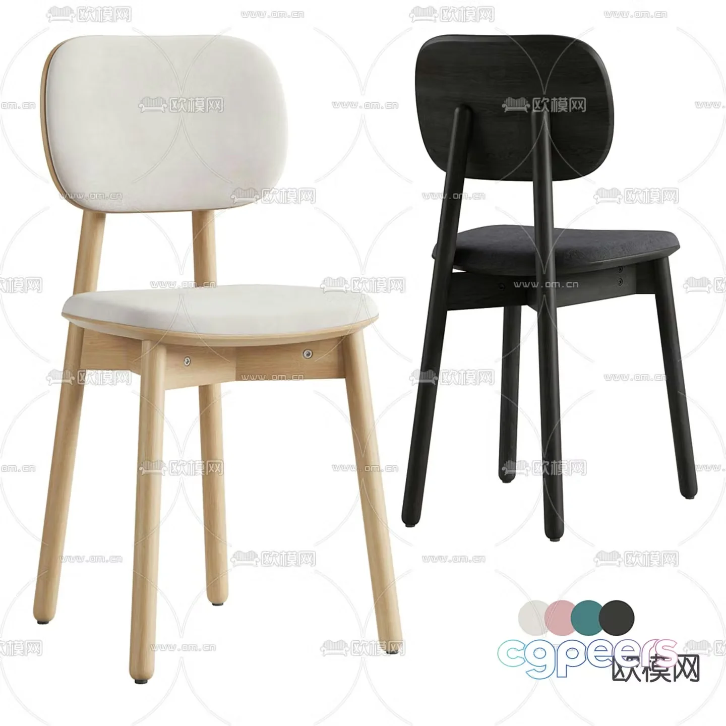 Saga dining chair chair 3d model