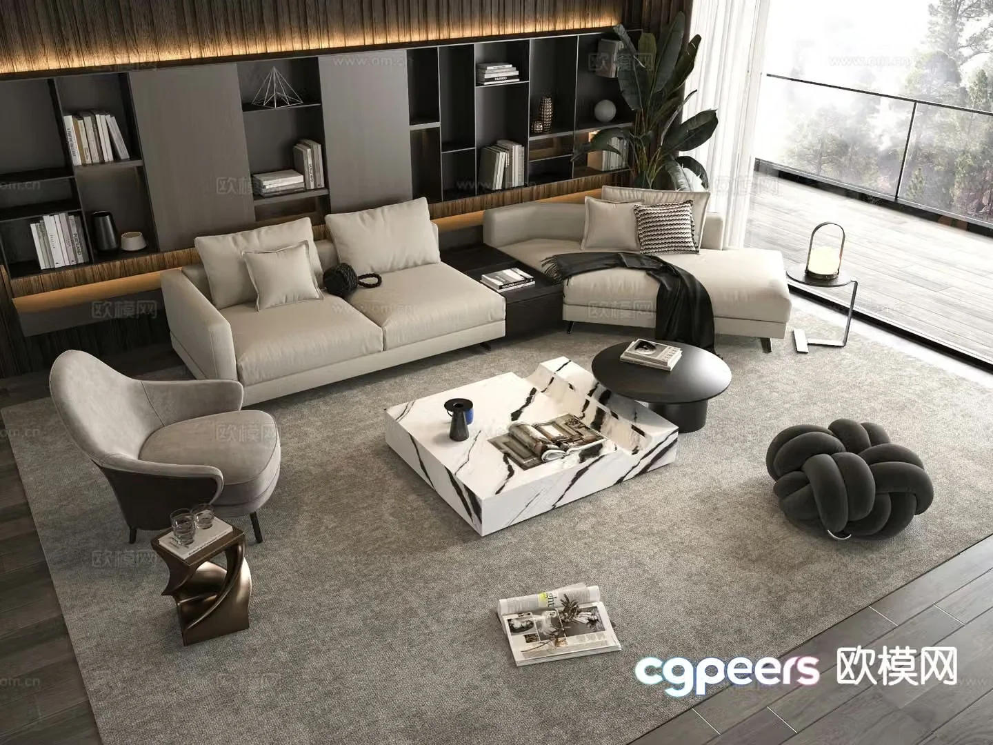 Italian sectional sofa 3d model