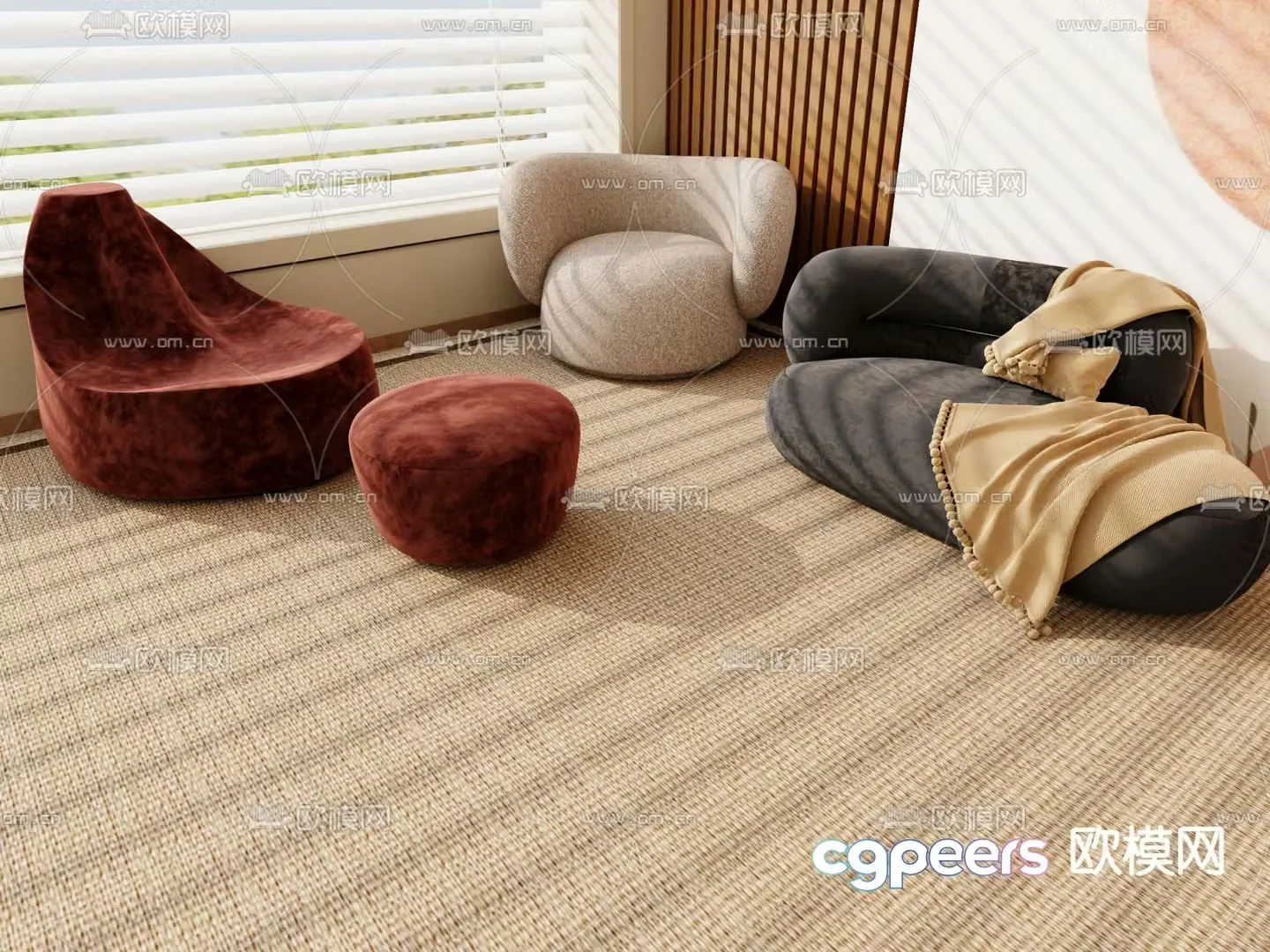 Single sofa leisure sofa 3d model
