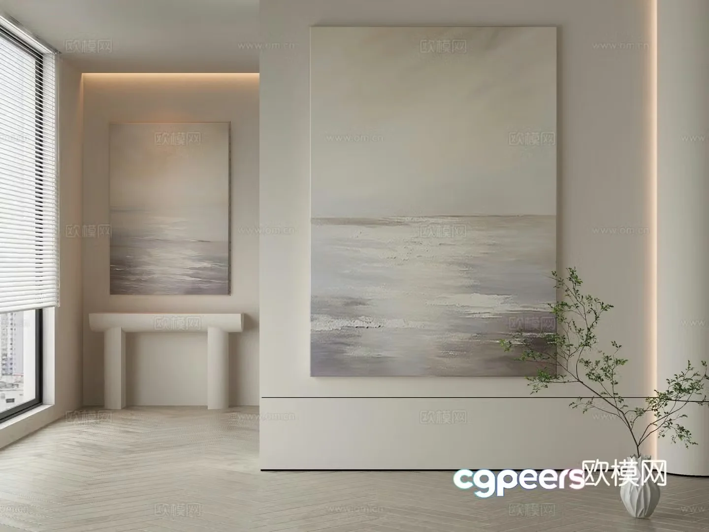 Modern Wasabi Hanging Painting Oil Painting 3D Model