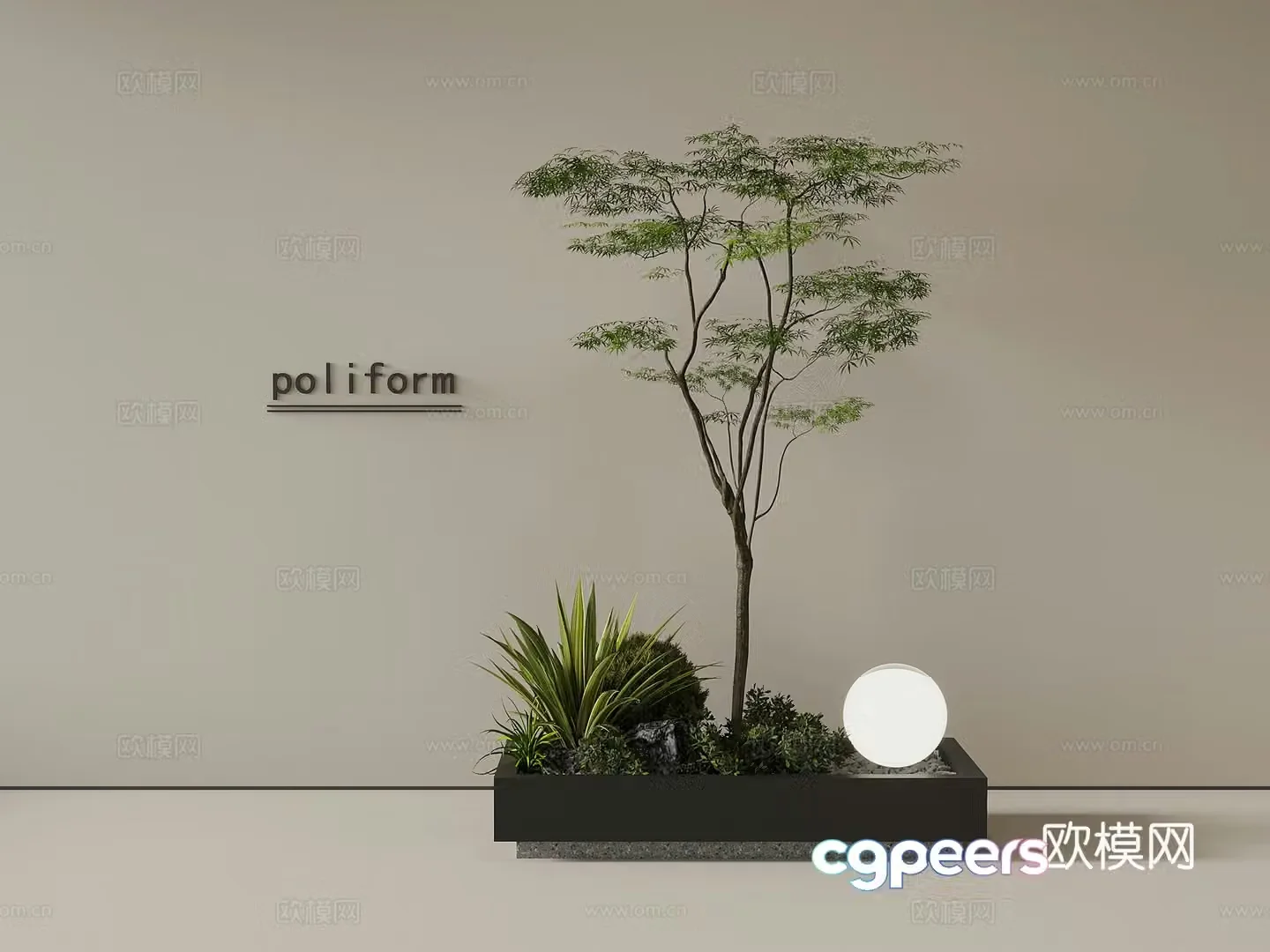 Modern Landscape Sketch Landscape Tree 3D Model