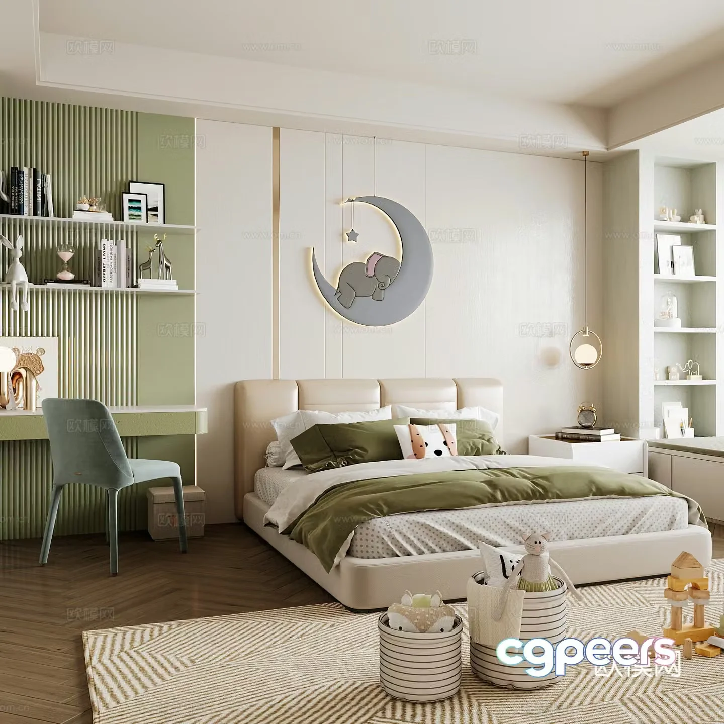 Modern children’s room boy’s room girl’s room 3d model