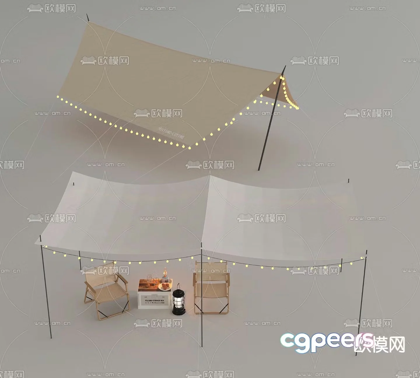 Outdoor tent canopy 3d model