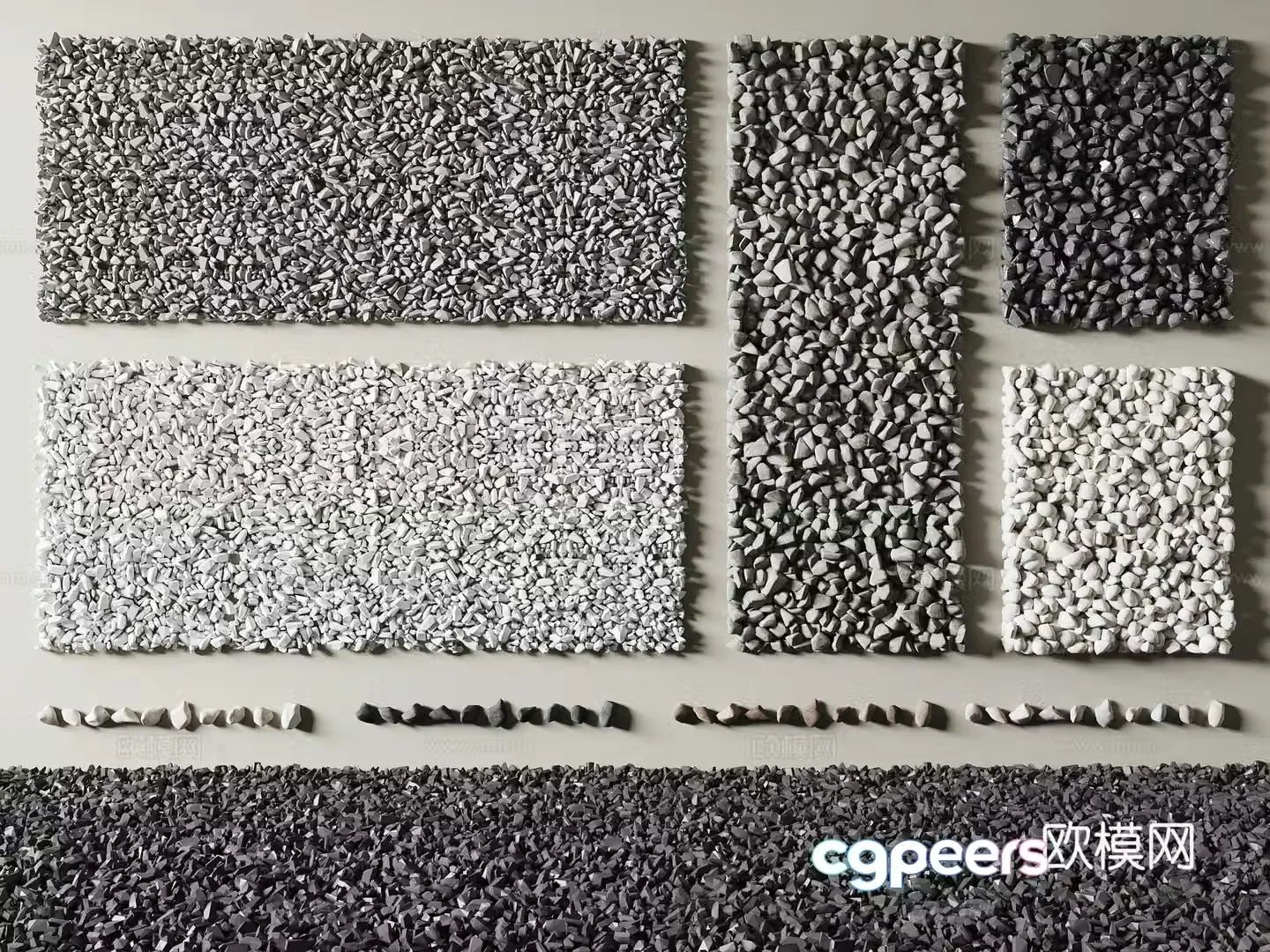 Modern pebbles gravel small pebbles 3d model