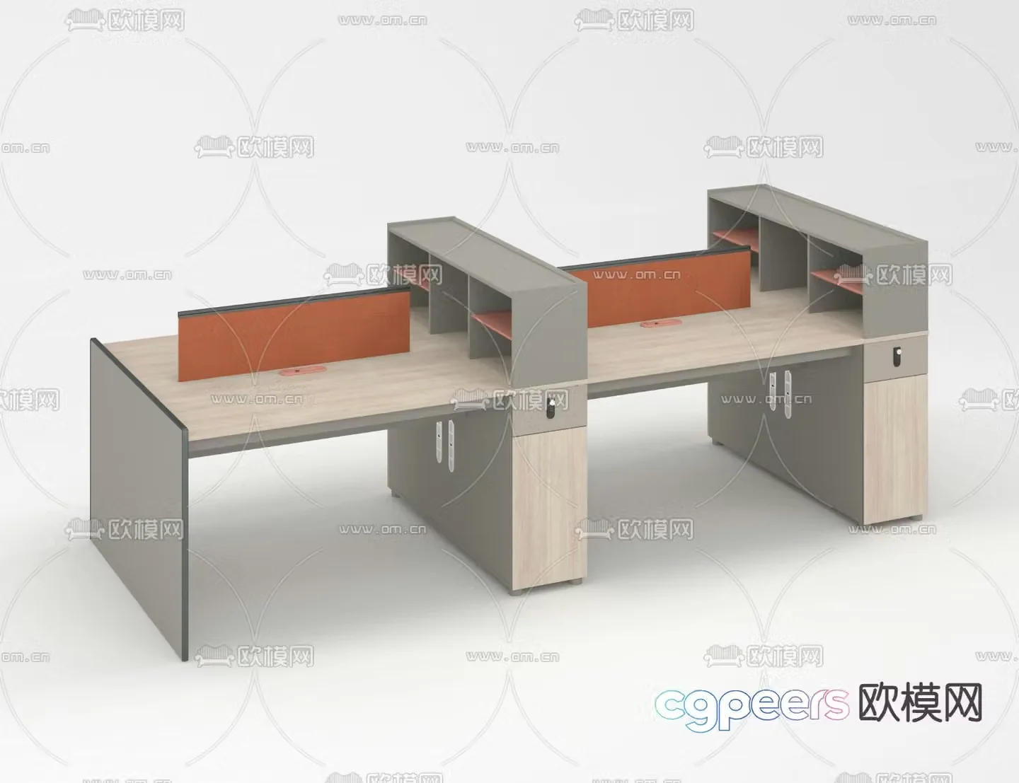 Desk employee desk post card slot 3D model