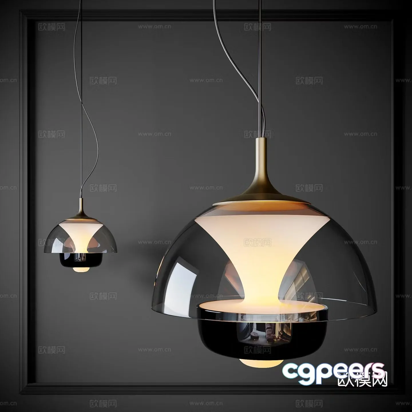 Glass chandelier art chandelier 3d model