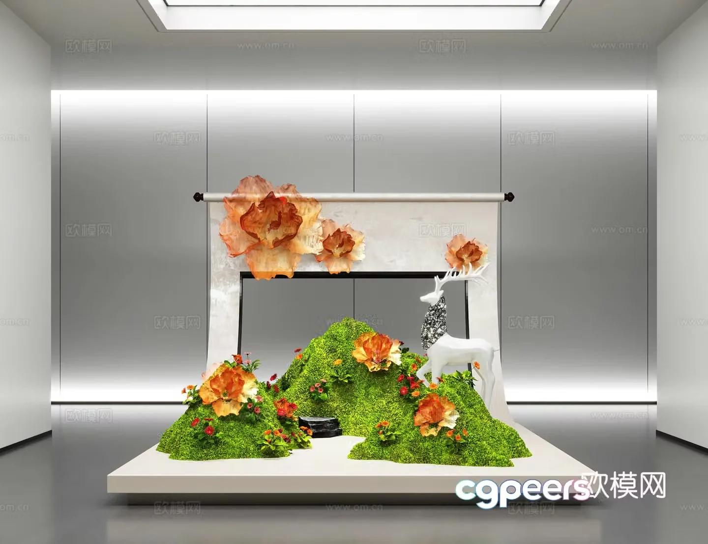 Modern interior landscape landscaping Moss landscape landscape sketch landscape installation 3d model