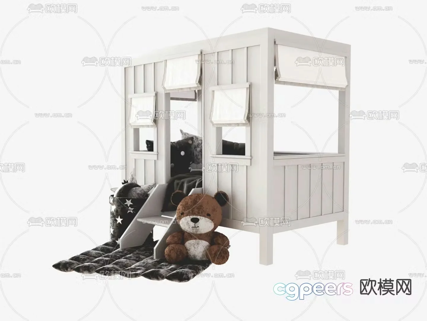 Modern children’s bed 3d model