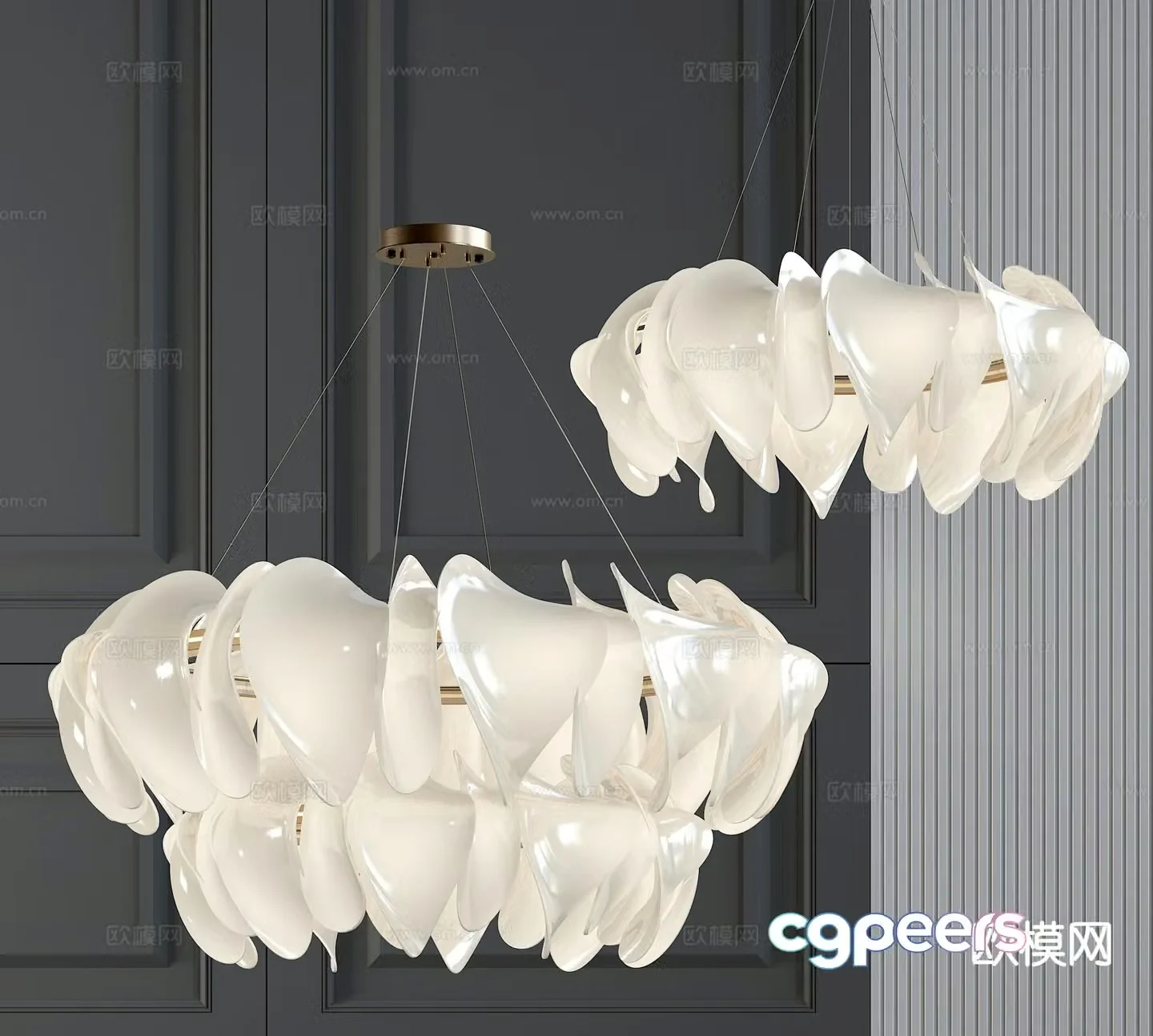 Light luxury chandelier hall chandelier 3d model