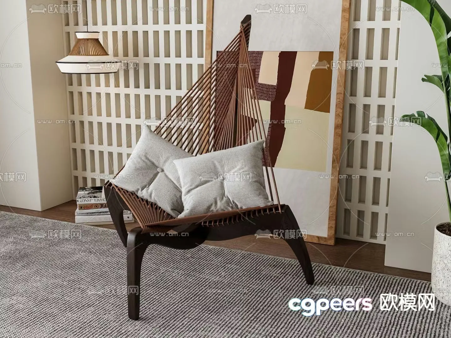 Medieval style chair leisure chair 3d model