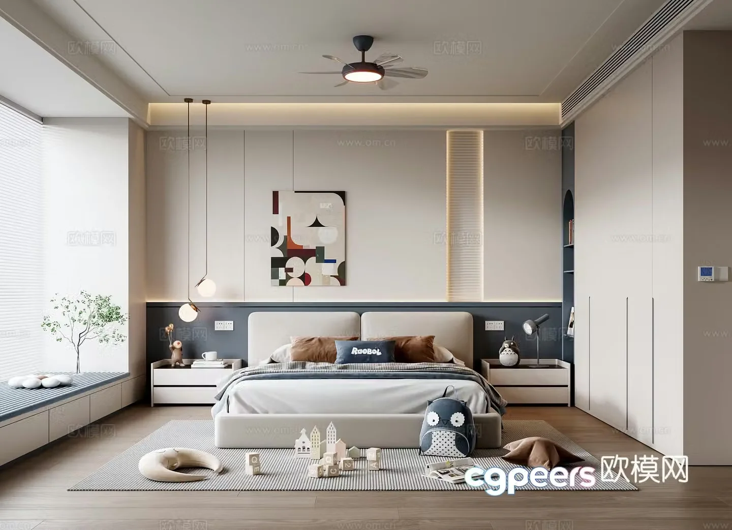 Modern children’s room 3d model