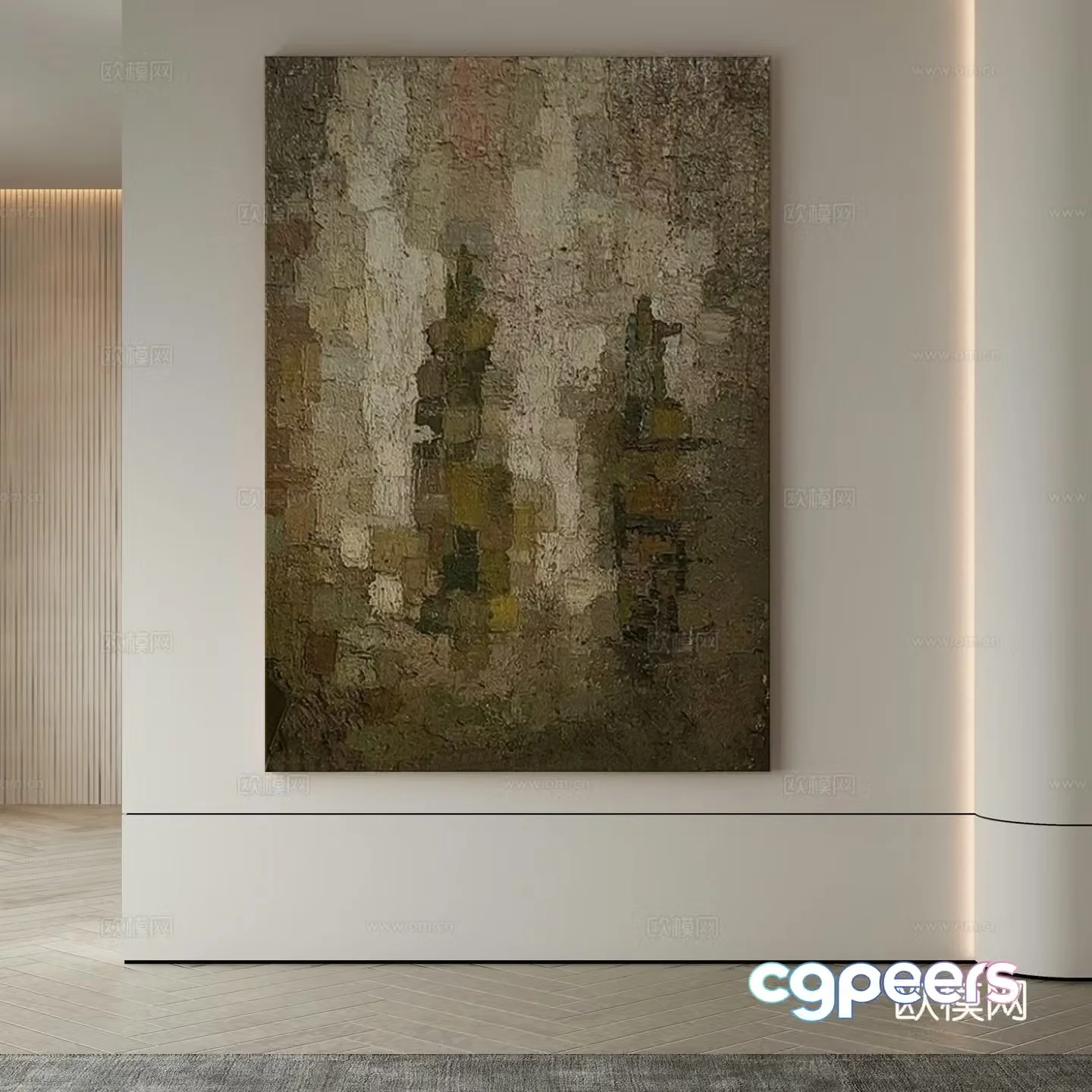 Modern Wasabi Hanging Painting Oil Painting 3D Model