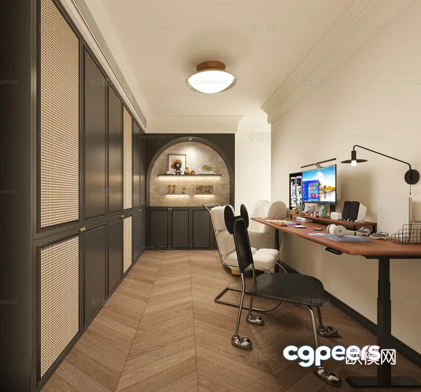 Middle-aged study room 3D model