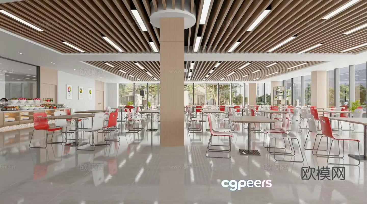 Modern canteen 3d model